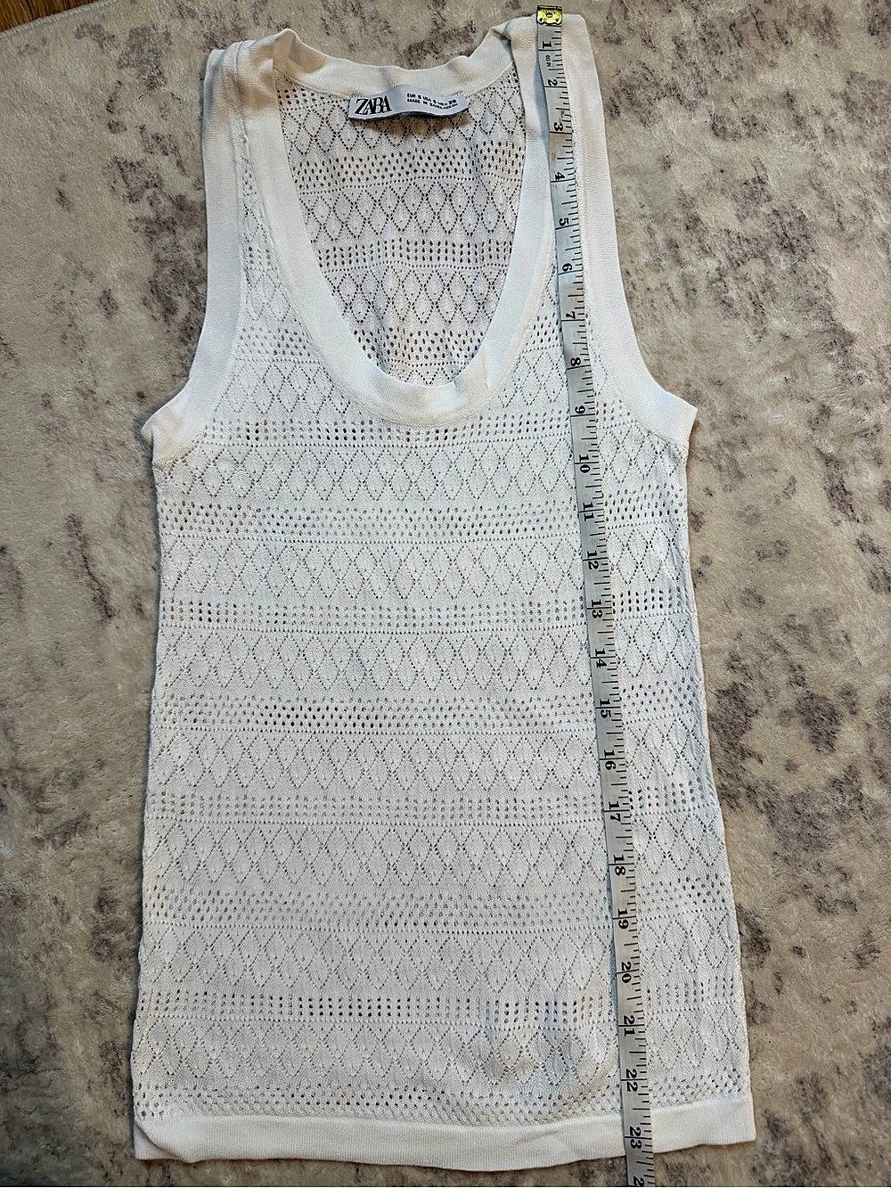 Zara Knit Tank Top in White